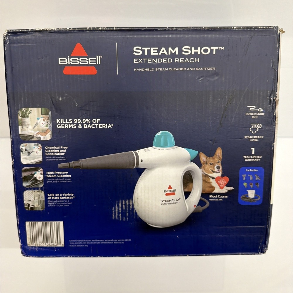 Bissell Steam Shot Deluxe Handheld Cleaner And Sanitizer Model 4155P NOB